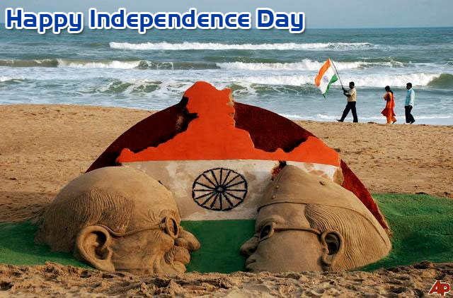 Happy Independence Day Beautiful Sand Art Picture