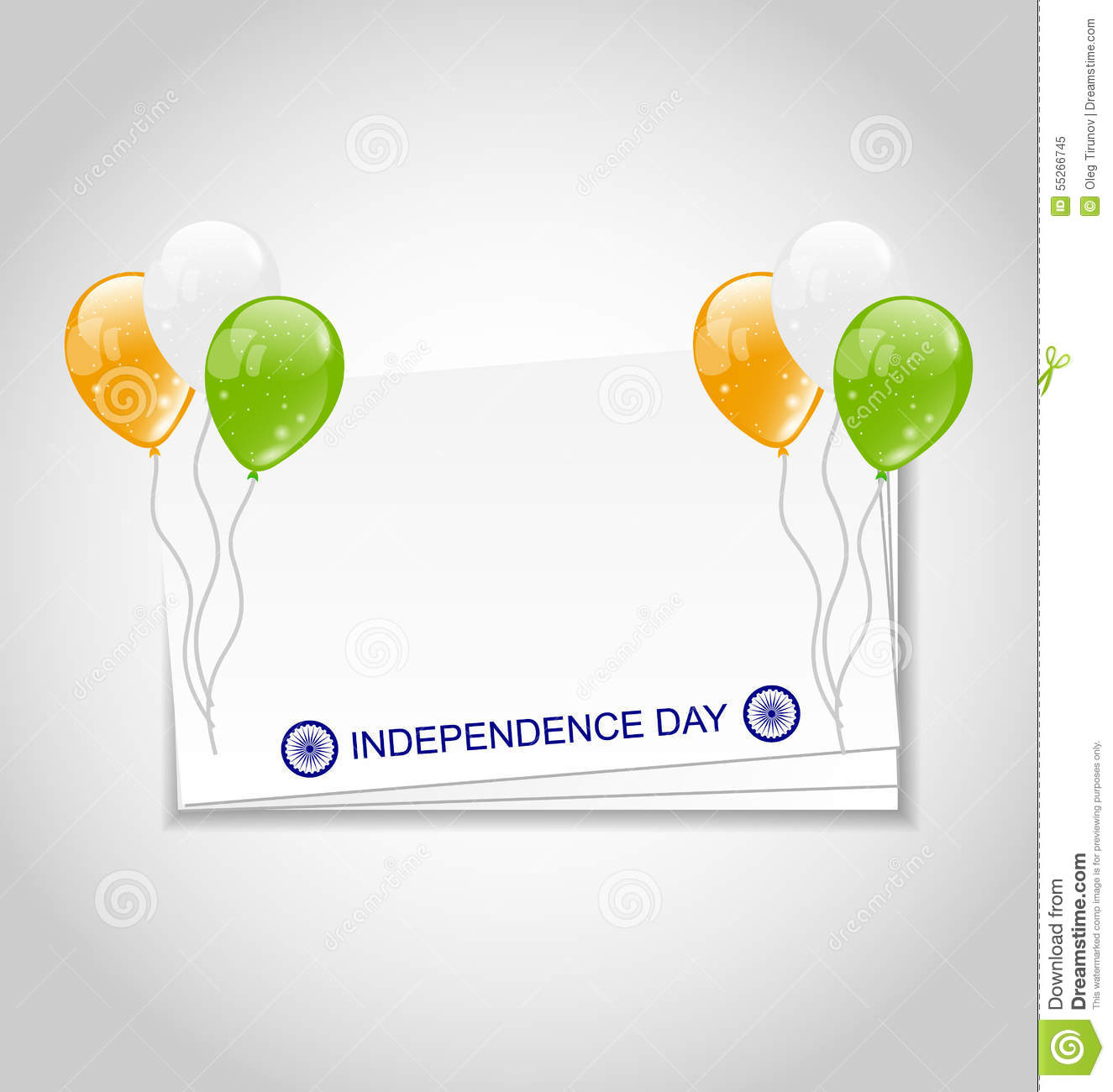 Happy Independence Day Greeting Card With Balloons