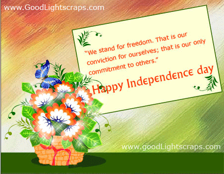 Happy Independence Day Wishes Glitter Ecard