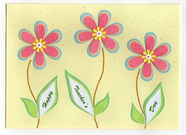 Happy Teachers Day Flowers Greeting Card