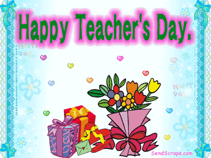 Happy Teachers Day Hearts Animated Ecard