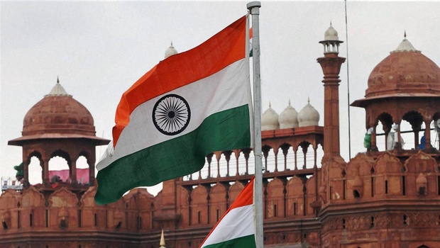 Indian Flag At The Red Fort During The Independence Day Celebrations