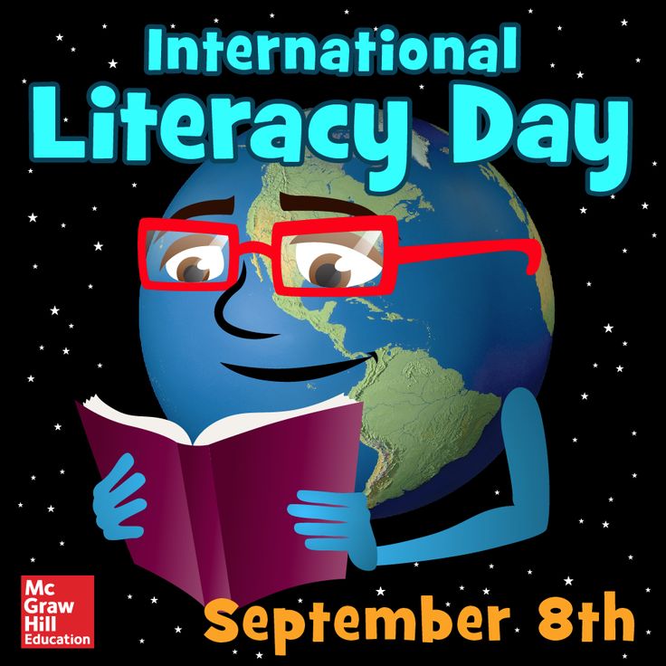 International Literacy Day 8th September Globe Reading Book Picture