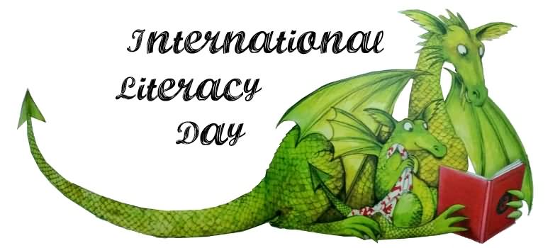 International Literacy Day Dragon Reading Books Picture
