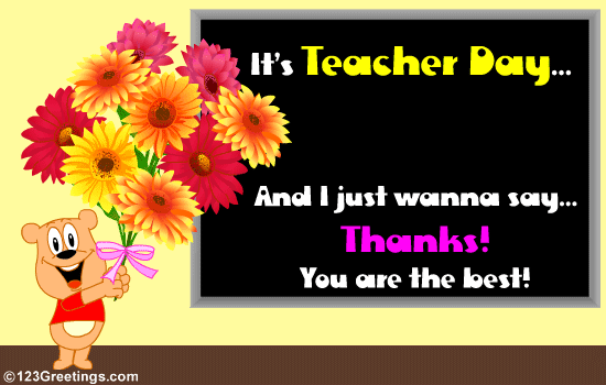 It's Teacher Day Animated Ecard