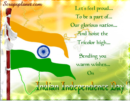 Let's Feel Proud To Be A Part Of Our Glorious Nation And Hoist The Tricolor High Sending You Warm Wishes On Indian Independence Day Glitter