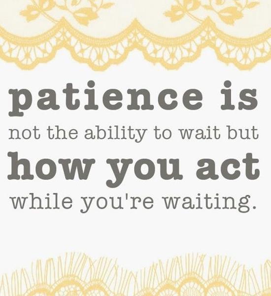Patience is not the ability to wait but the ability to keep a good attitude while waiting. ― Joyce Meyer
