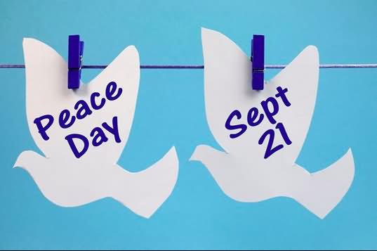 Peace Day September 21 Hanging Dove Notes Picture