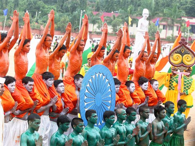 School Kids Performing During Independence Day Of India Celebration