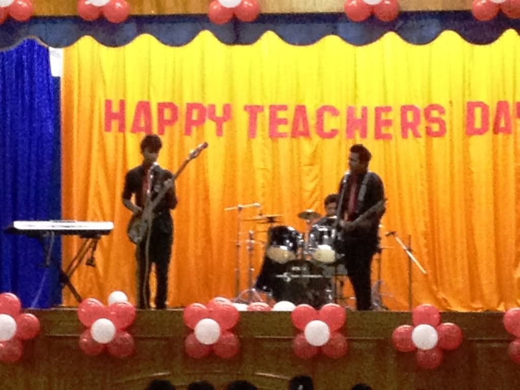 School Students Performing During Teachers Day Celebration