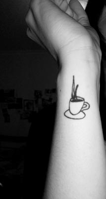 Simple Teacup Tattoo On Wrist