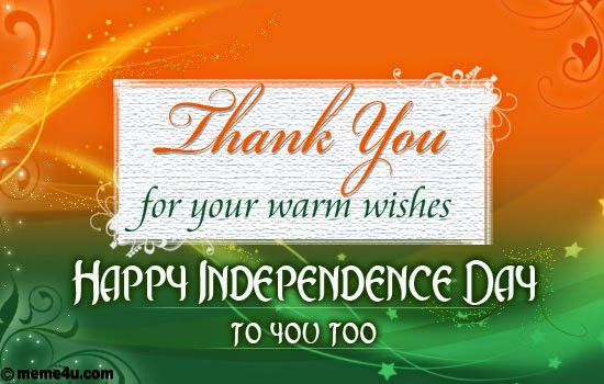 Thank You For Your Warm Wishes Happy Independence Day To You Too Greeting Card