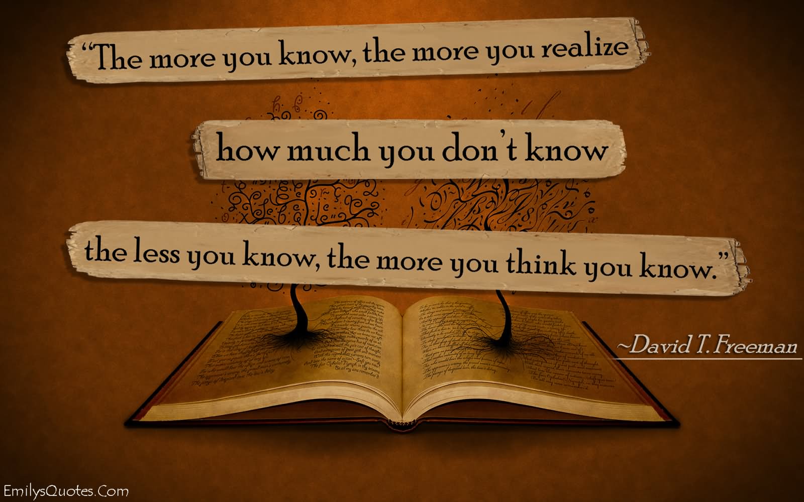 The more you know, the more you realize how much you don't know — the less you know, the more you think you know