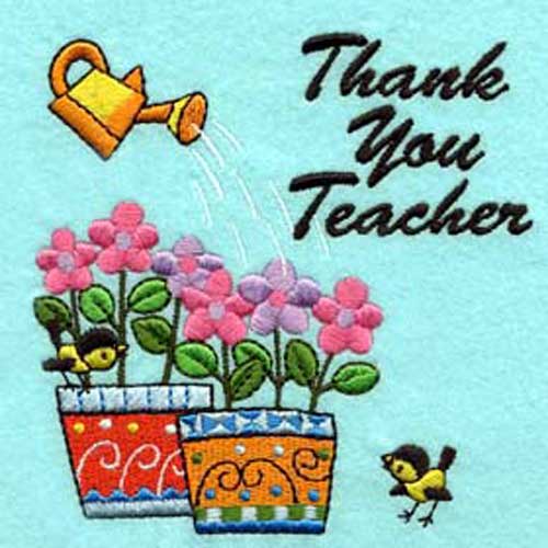 Thank You Teacher Happy Teachers Day Embroidery Design Picture