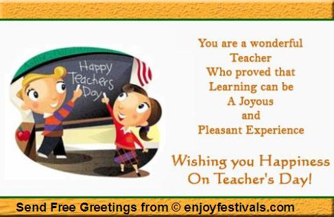 Wishing You Happiness On Teachers Day Greeting Card