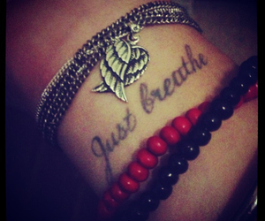 Wonderful Just Breathe Lettering Tattoo Design For Wrist