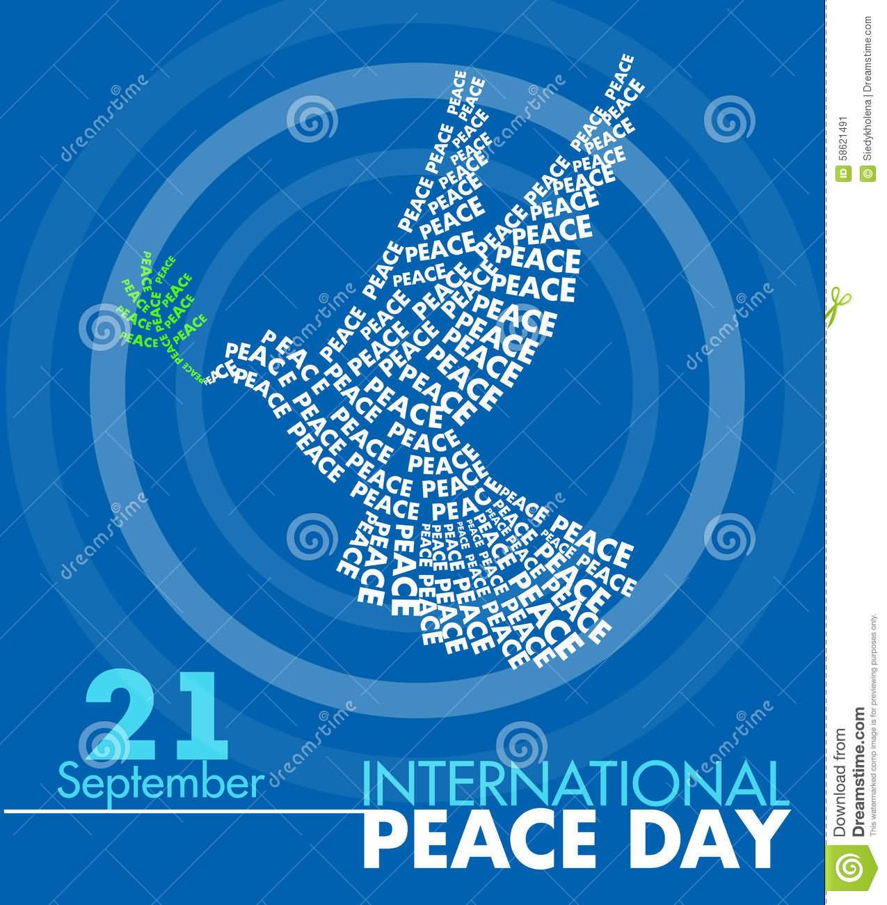 21 September International Peace Day Dove Of Letters Poster Image