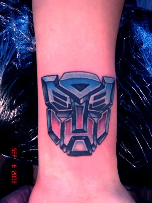 3D Transformer Logo Tattoo Design For Wrist