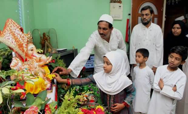 A Muslim Family Celebrating Ganesh Chaturthi