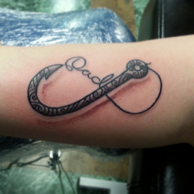 Attractive 3D Hook Tattoo Design For Sleeve