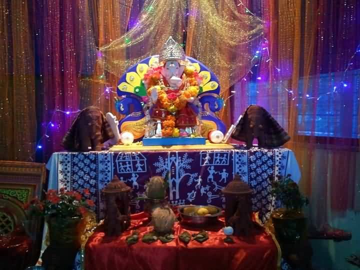 Beautiful Ganesh Chaturthi Decoration Picture
