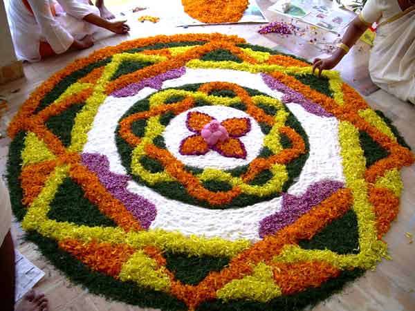 Beautiful Onam Pookalam Flower Rangoli