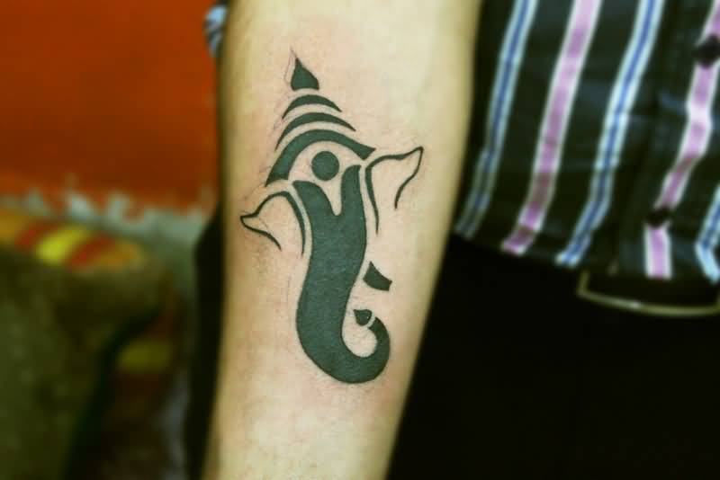 Ganesh + Om | Tattoo fonts, Tattoos, Arrow tattoos