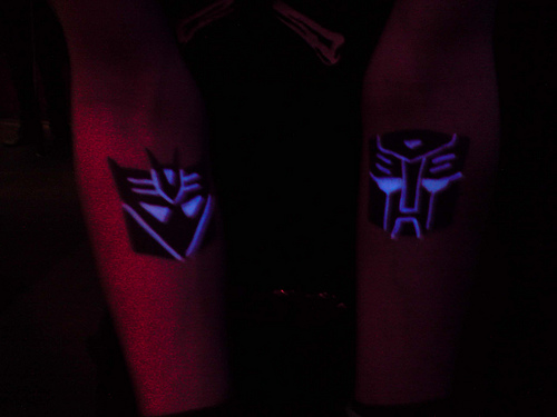 Blacklight Two Transformer Symbol Tattoo Design For Sleeve