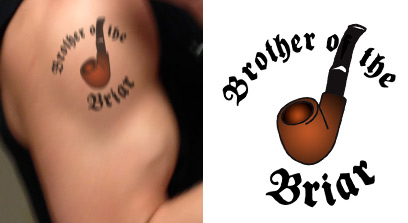Brothers Of The Briar - Pipe Tattoo On Right Shoulder