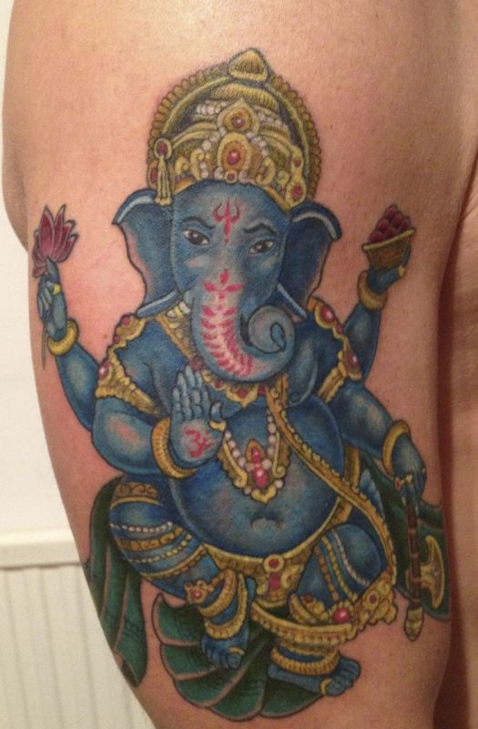 Colorful Ganesha Tattoo Picture