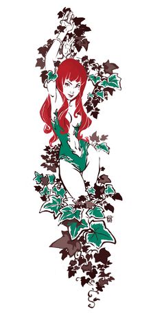 Cool Poison Ivy Tattoo Design