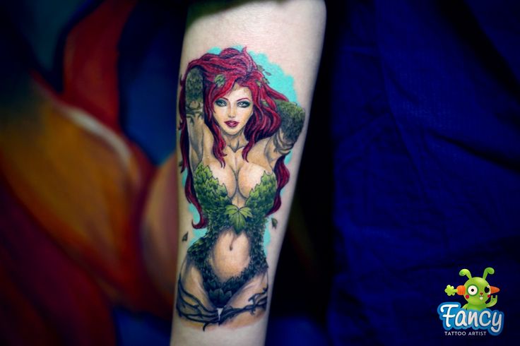Cool Poison Ivy Tattoo On Forearm