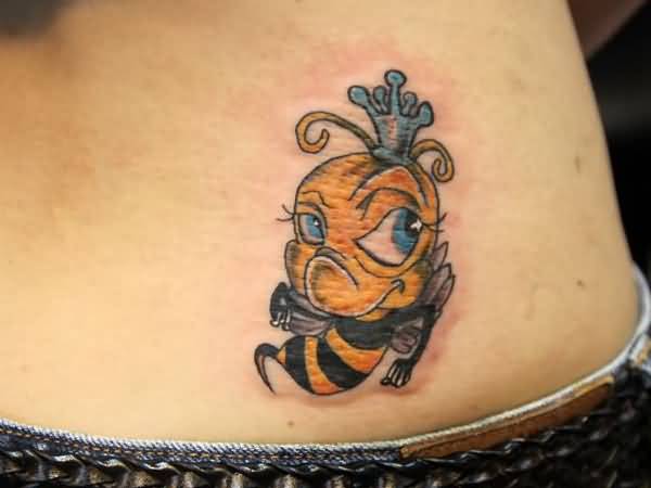 Cute Bumblebee Tattoo Design For Hip