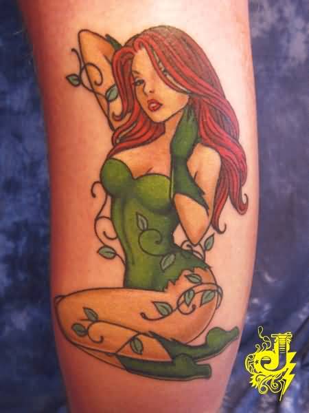 Cute Poison Ivy Tattoo Design For Sleeve