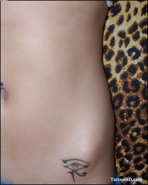 Eye Of Horus Tattoo On Left Hip