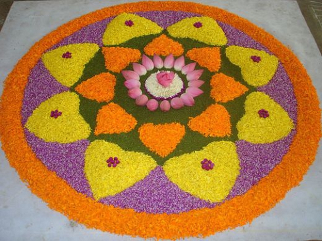 Flower Onam Pookalam Rangoli Picture