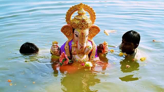 Ganesh Chaturthi Celebrating By The Immersion Of Lord Ganesha Idols