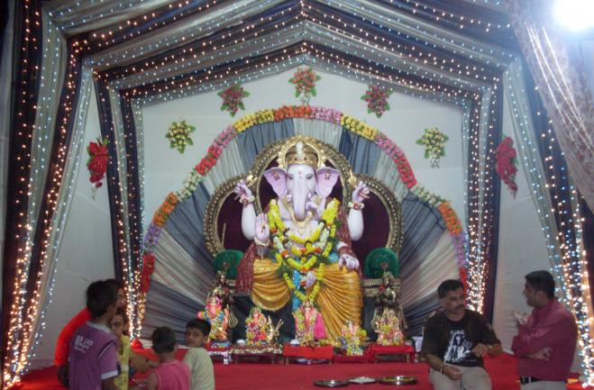 Ganesha Chaturthi Decoration With Mandap