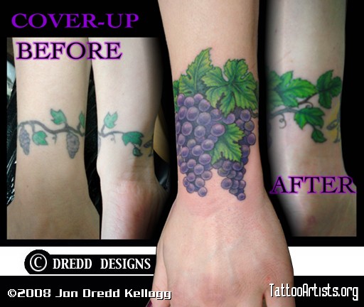 Grapes Tattoo On Upper Wrist