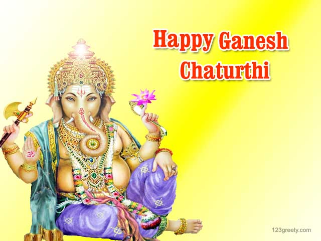 Happy Ganesh Chaturthi Beautiful Greeting Card Picture