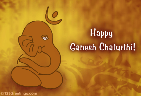 Happy Ganesh Chaturthi Beautiful Wishes Card