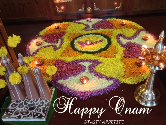 Happy Onam Adorable Flowers Rangoli Picture