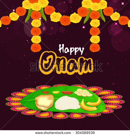 Happy Onam And Colorful Rangoli Clipart