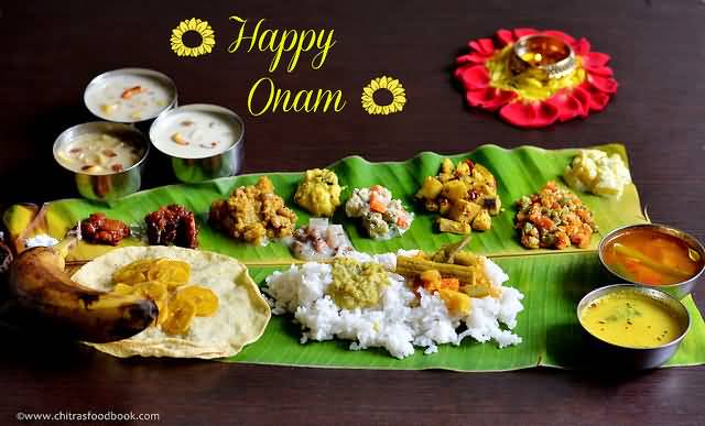 Happy Onam Beautiful Traditional Food Picture