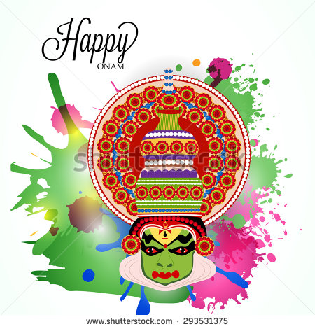 Happy Onam Kathakali Dancer Face Clipart Picture