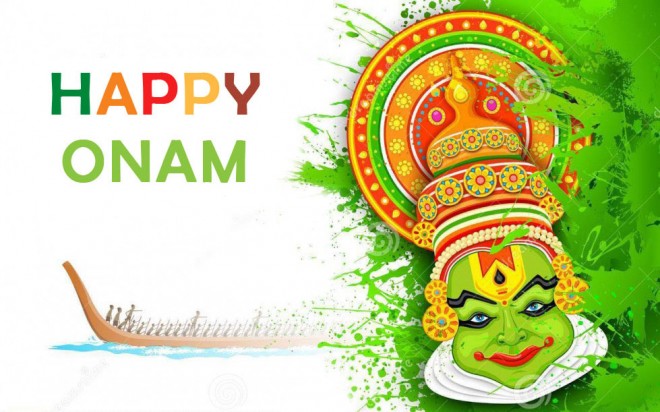 Happy Onam Kathakali Dancer Mask Picture