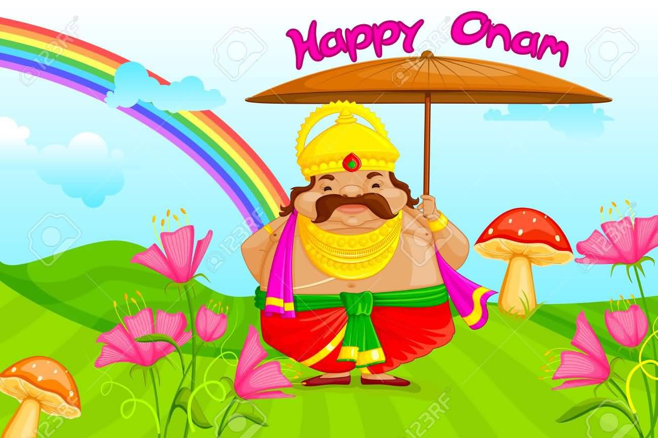 Happy Onam King Mahabali Animated Picture