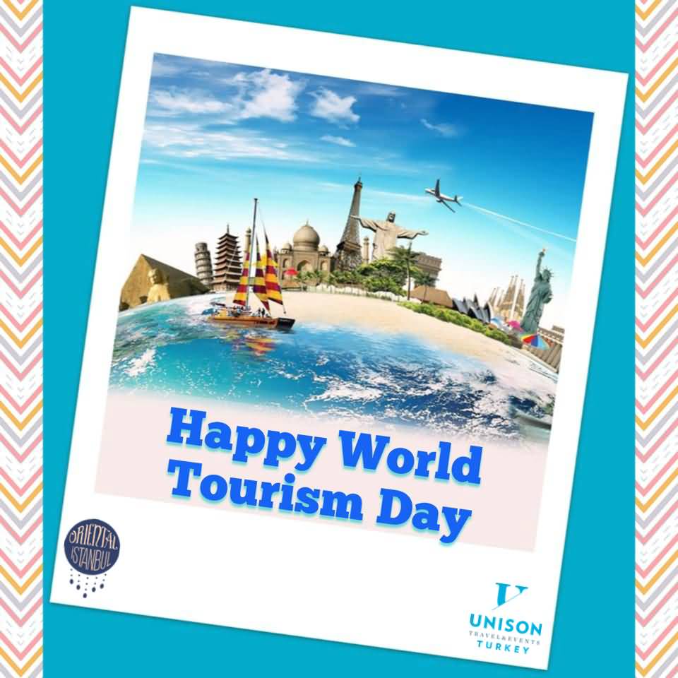 Happy World Tourism Day Greeting Card