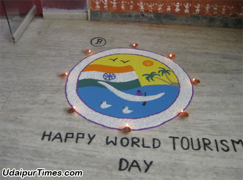 Happy World Tourism Day India Rangoli Design Picture