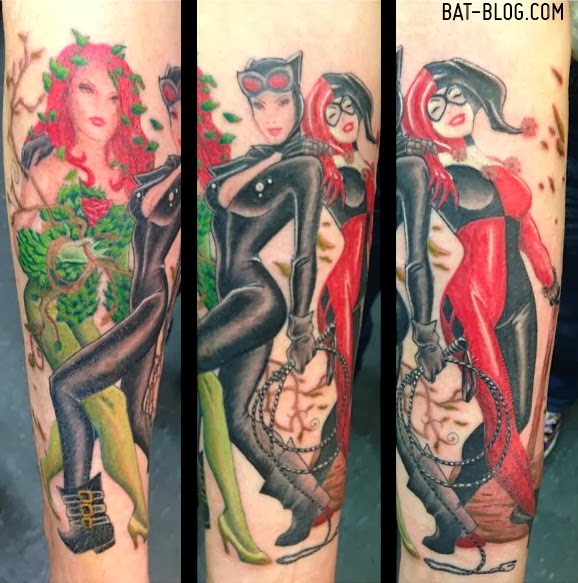 Harley Quinn With Poison Ivy Tattoo Design For Forearm